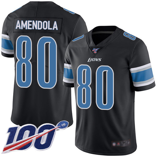 Detroit Lions Limited Black Men Danny Amendola Jersey NFL Football #80 100th Season Rush Vapor Untouchable